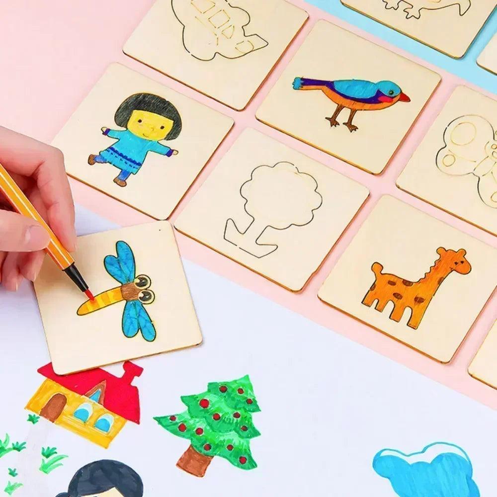 Wooden Drawing Stencil Set