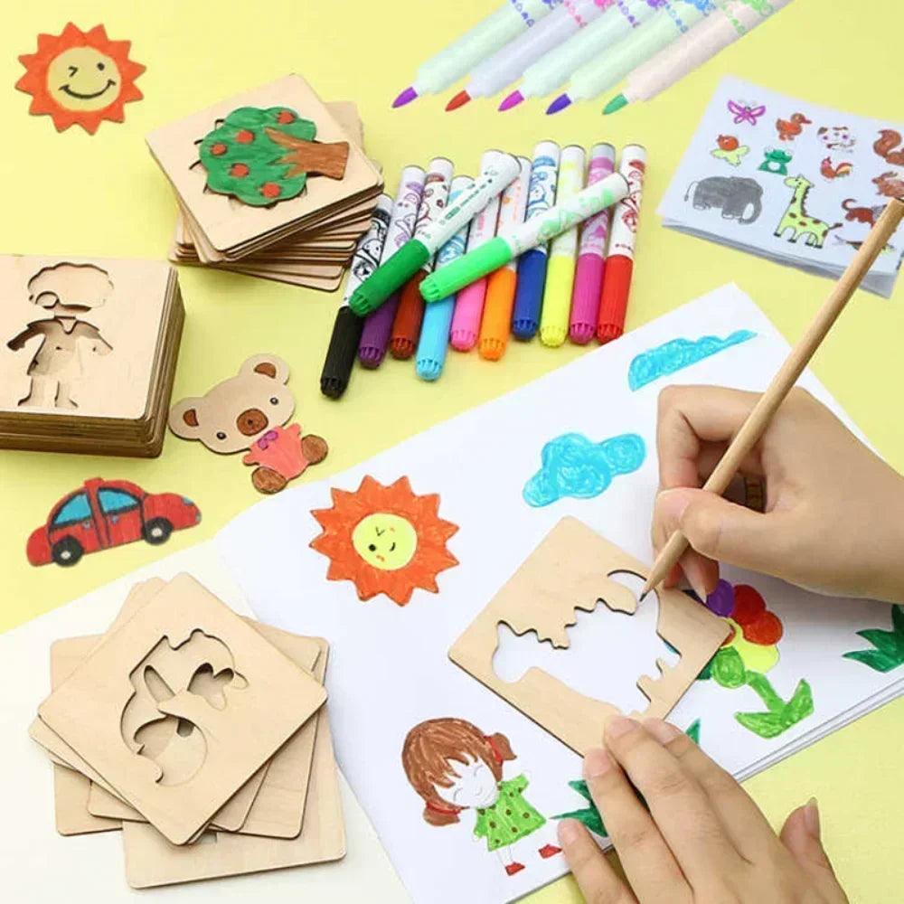 Wooden Drawing Stencil Set